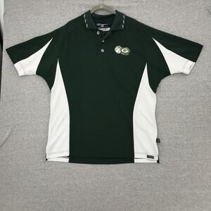 Pro Celebrity Shirt Mens Medium Green Polo Wave Short Sleeve Logo Basketball